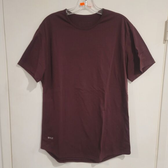 BYLT Premium Basics Drop Cut Lux Shirt - Men's Maroon Short Sleeve Tee - Picture 1 of 6